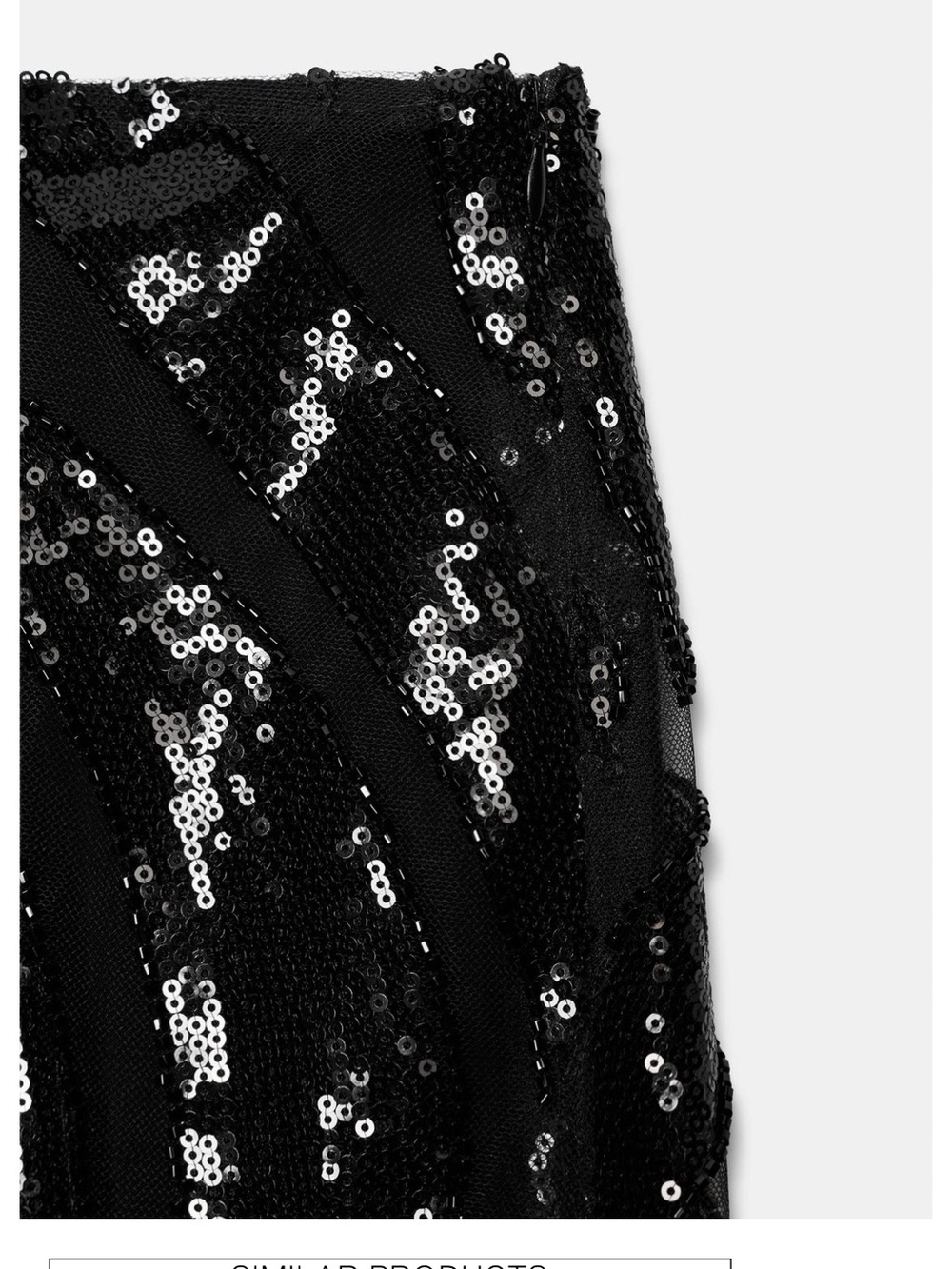 Zara Black Sequin Fringe Mini Skirt - Picture 7 of 9